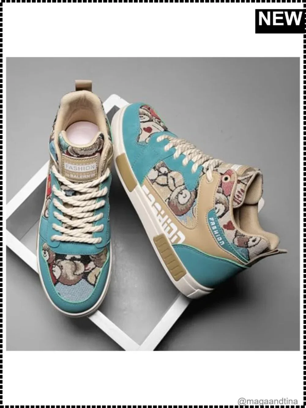 Men's High Top PU Skateboarding Sneakers Lace-Up Athletic Shoes